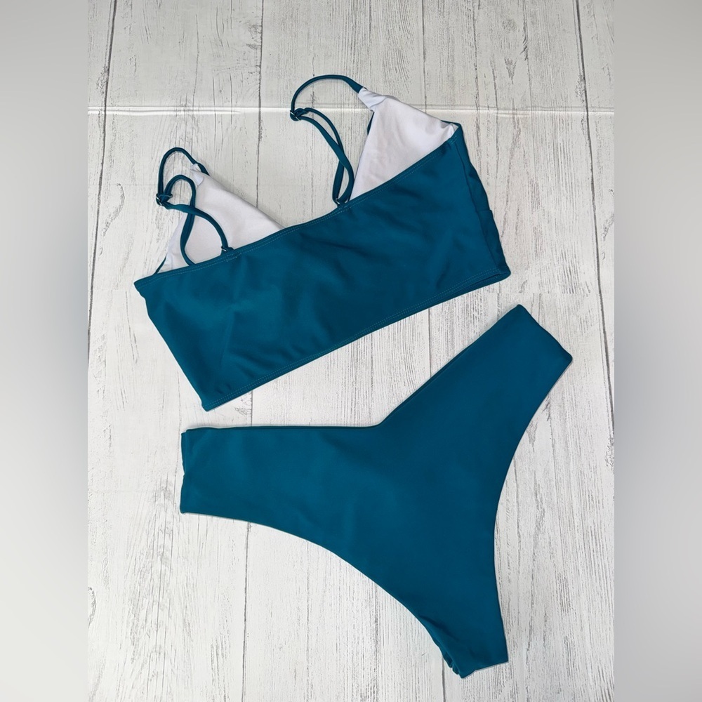 SHEIN Deep Teal Bikini Set NWOT - Picture 2 of 8